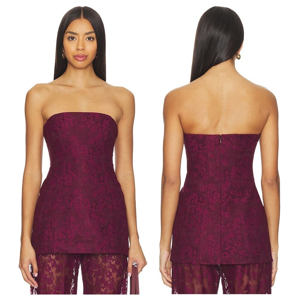 Amanda Uprichard Linda Tunic Strapless Mini Dress Lace Party Formal Hoco Fall XS